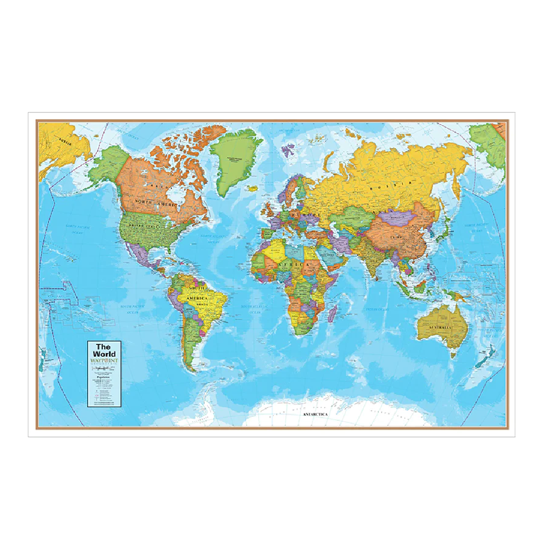 Wall Map World Laminated 24" x 36"