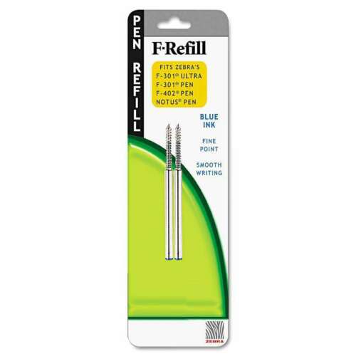Refill for Pen Zebra F-301, Blue Ink (pk-2)