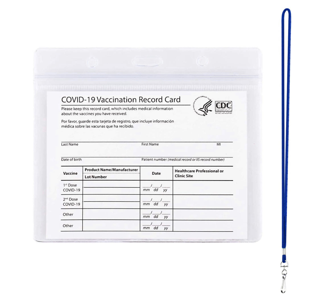 SET Vaccination Card Protector with lanyard