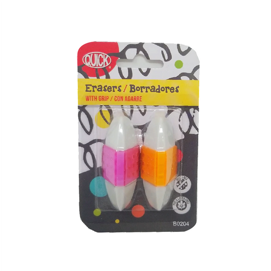 Erasers w/Grip (pk-2)